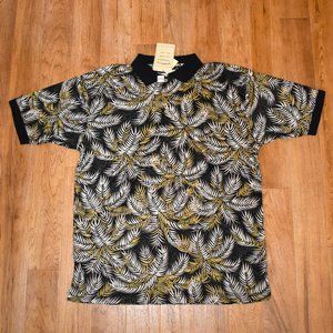 NWT‎ Bamboo Cay Fine Resortwear Tropical Print Polo Shirt Sz LG